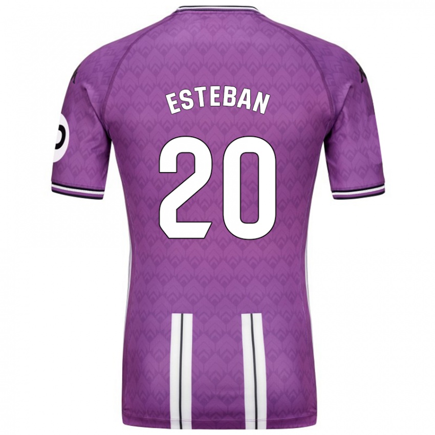 Gyermek Sergio Esteban #20 Lila Fehér Hazai Jersey 2024/25 Mez Póló Ing