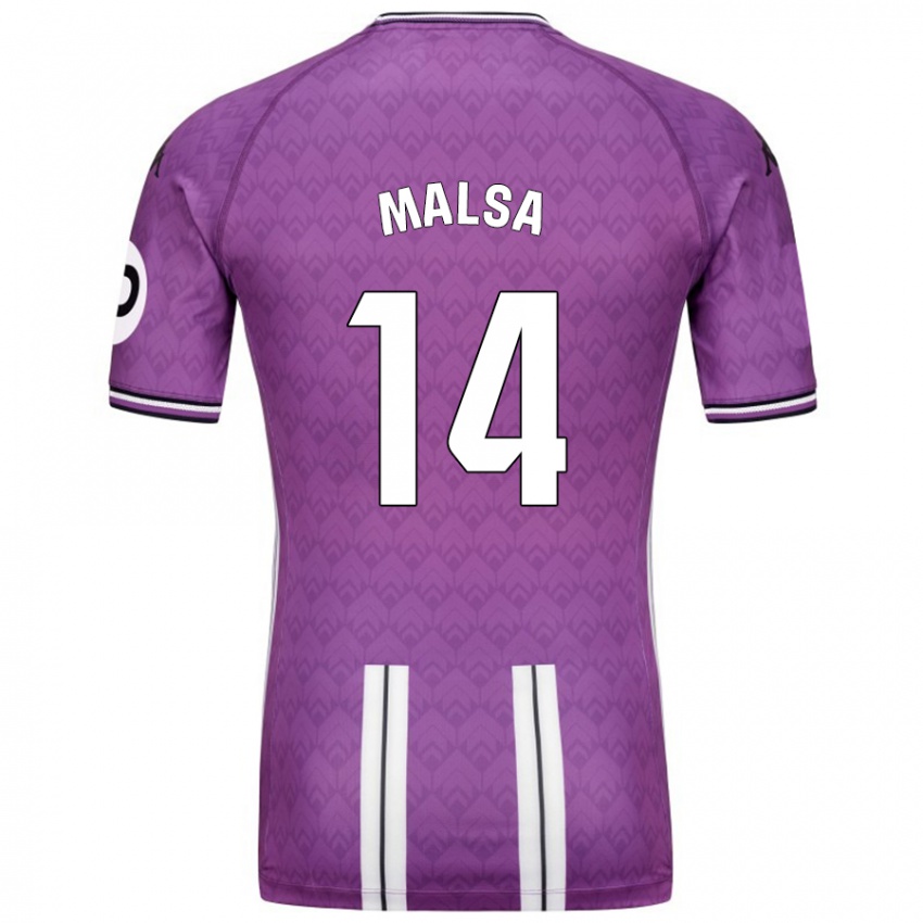 Gyermek Mickaël Malsa #14 Lila Fehér Hazai Jersey 2024/25 Mez Póló Ing