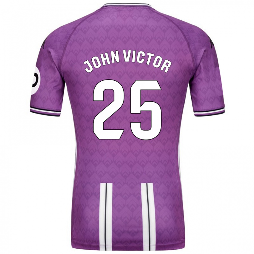 Gyermek John Victor #25 Lila Fehér Hazai Jersey 2024/25 Mez Póló Ing