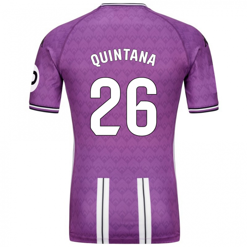 Gyermek Alberto Quintana #26 Lila Fehér Hazai Jersey 2024/25 Mez Póló Ing