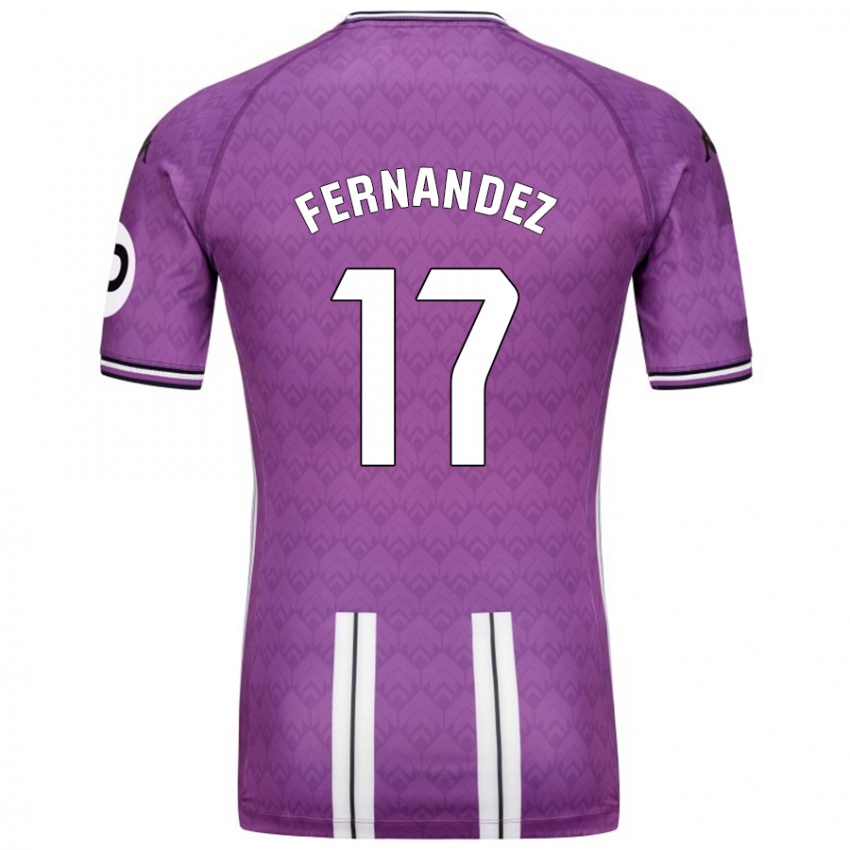 Gyermek Dani Fernández #17 Lila Fehér Hazai Jersey 2024/25 Mez Póló Ing