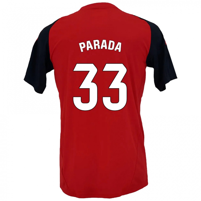 Gyermek Victor Parada #33 Piros Fekete Hazai Jersey 2024/25 Mez Póló Ing