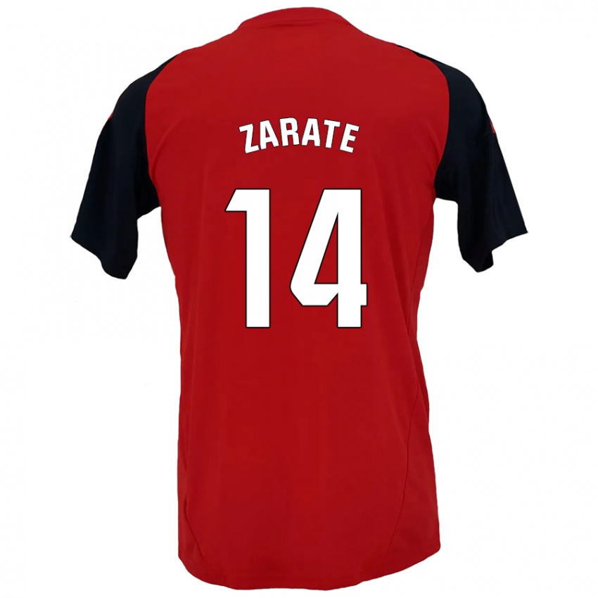 Gyermek Hugo Zárate #14 Piros Fekete Hazai Jersey 2024/25 Mez Póló Ing