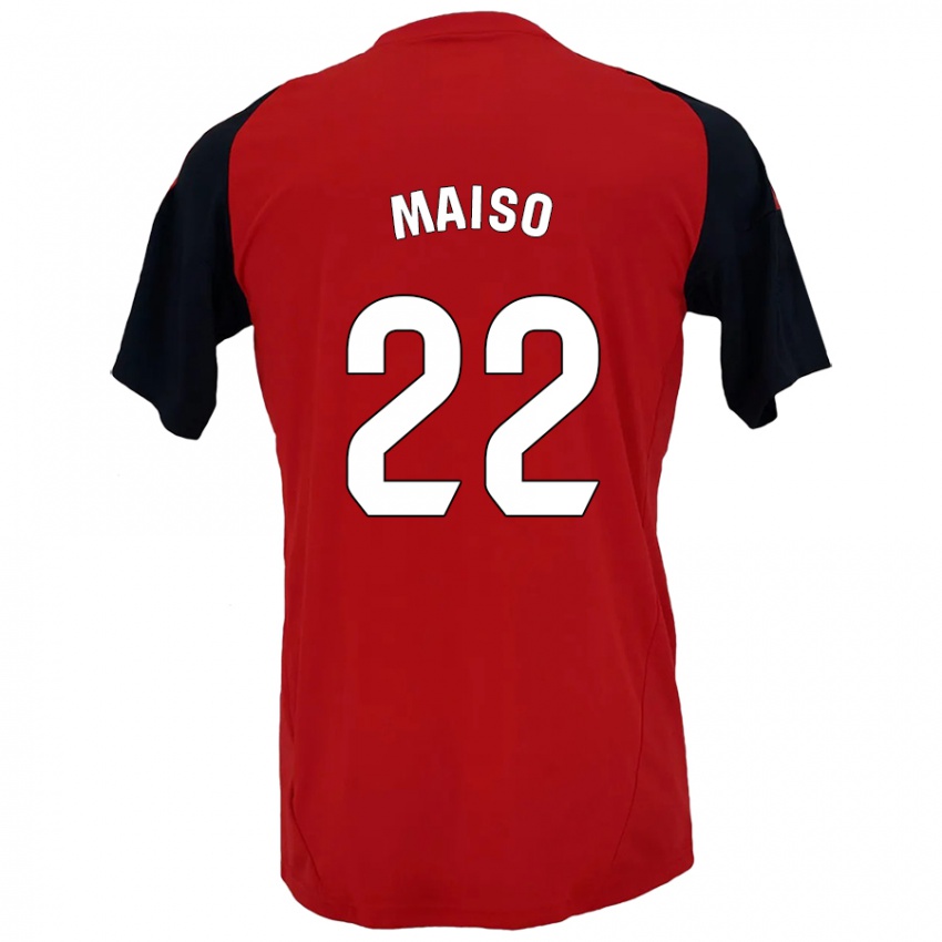 Gyermek Álvaro Maiso #22 Piros Fekete Hazai Jersey 2024/25 Mez Póló Ing