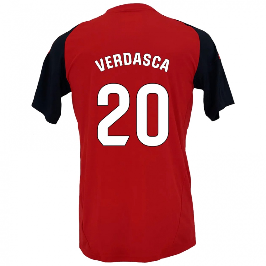 Gyermek Diogo Verdasca #20 Piros Fekete Hazai Jersey 2024/25 Mez Póló Ing