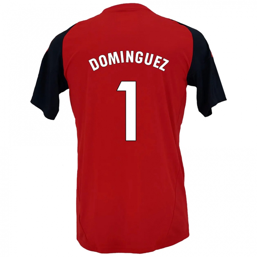 Gyermek Iago Domínguez #1 Piros Fekete Hazai Jersey 2024/25 Mez Póló Ing