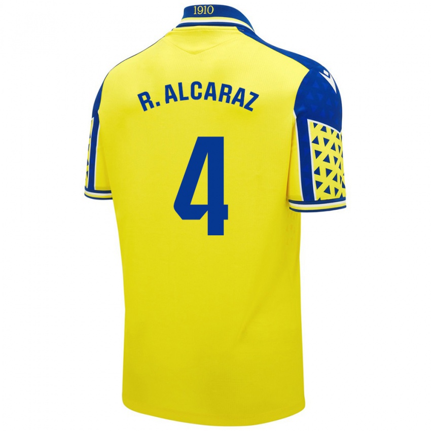 Gyermek Rubén Alcaraz #4 Sárga Kék Hazai Jersey 2024/25 Mez Póló Ing