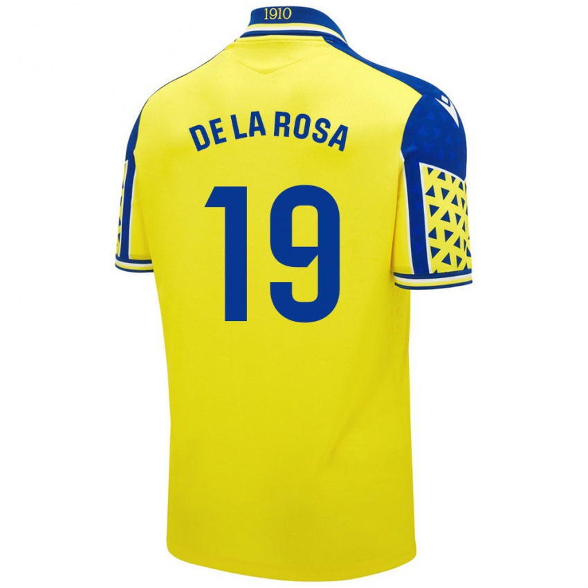 Gyermek José Antonio De La Rosa #19 Sárga Kék Hazai Jersey 2024/25 Mez Póló Ing