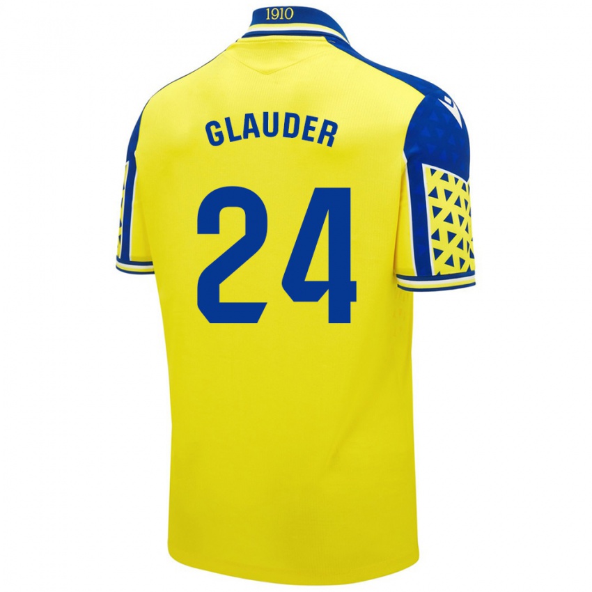 Gyermek Cristian Glauder #24 Sárga Kék Hazai Jersey 2024/25 Mez Póló Ing