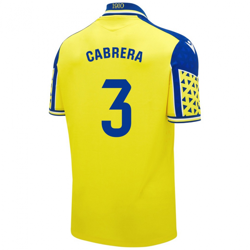 Gyermek Julio Cabrera #3 Sárga Kék Hazai Jersey 2024/25 Mez Póló Ing