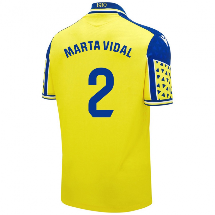 Gyermek Marta Vidal Vela #2 Sárga Kék Hazai Jersey 2024/25 Mez Póló Ing