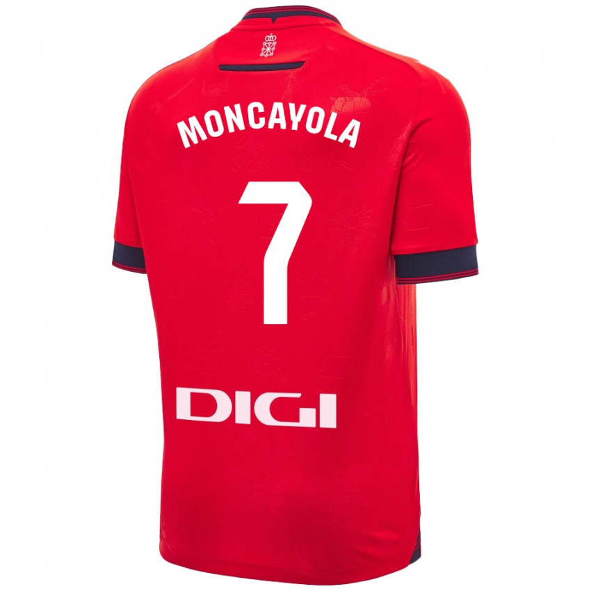 Gyermek Jon Moncayola #7 Piros Fehér Hazai Jersey 2024/25 Mez Póló Ing