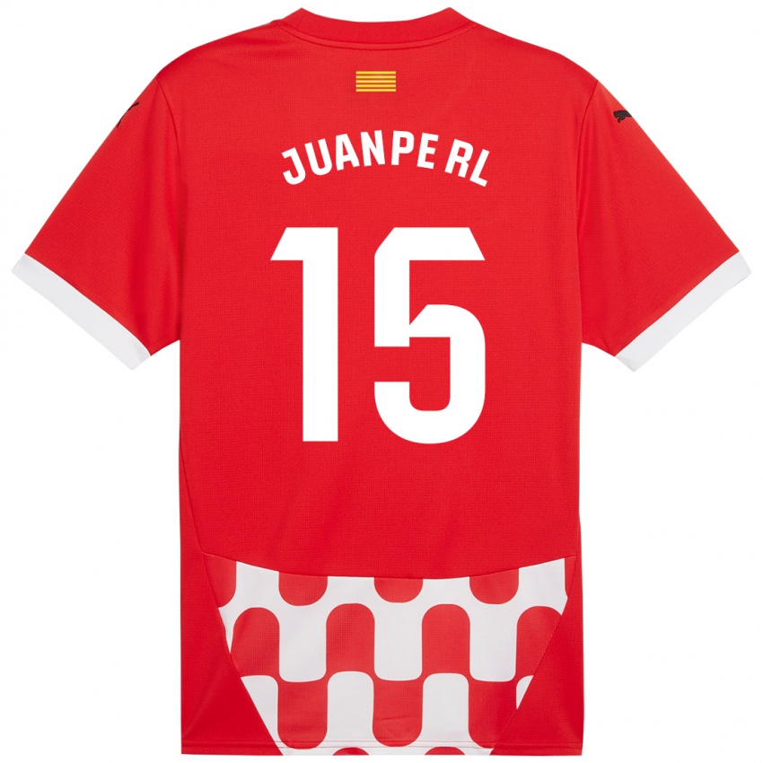 Gyermek Juanpe #15 Piros Fehér Hazai Jersey 2024/25 Mez Póló Ing