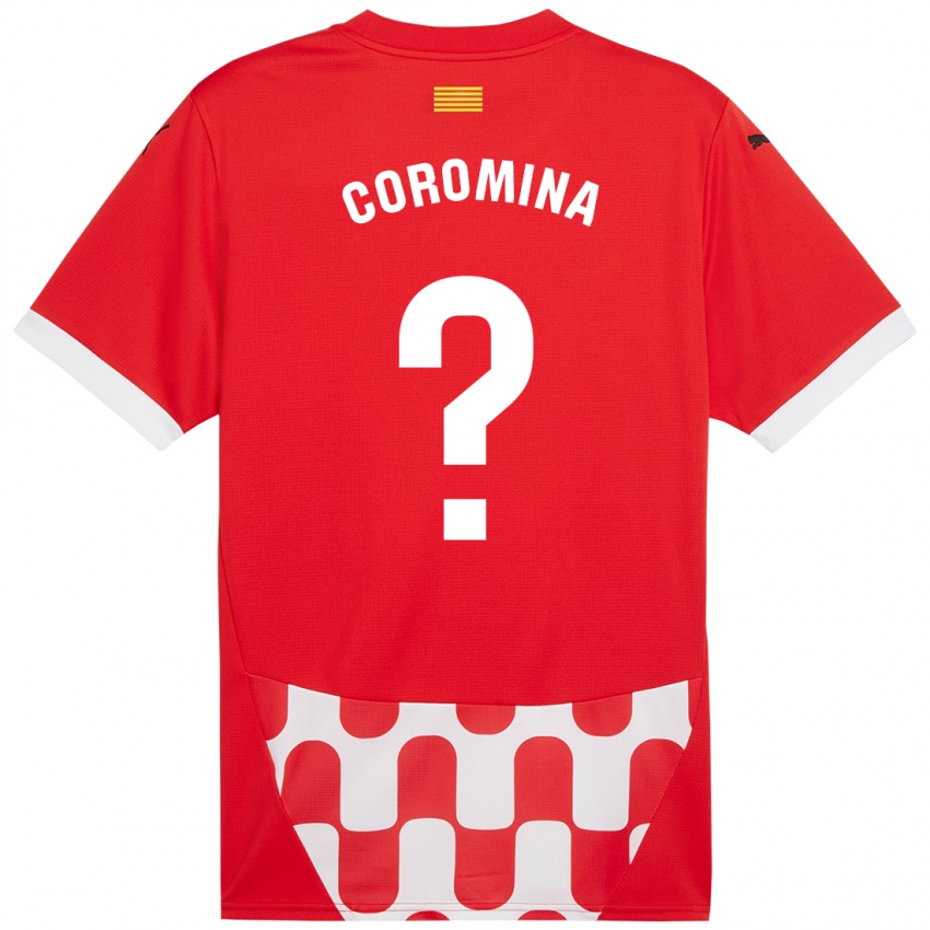 Gyermek Arnau Coromina #0 Piros Fehér Hazai Jersey 2024/25 Mez Póló Ing