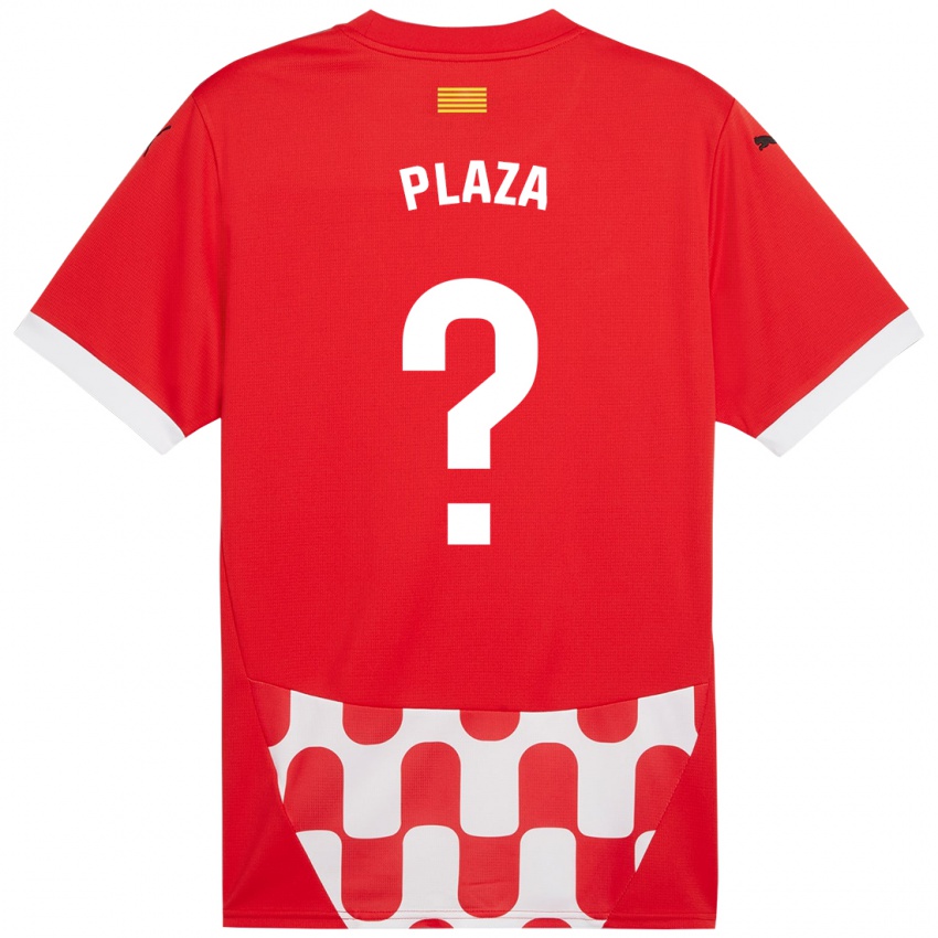 Gyermek Nacho Plaza #0 Piros Fehér Hazai Jersey 2024/25 Mez Póló Ing