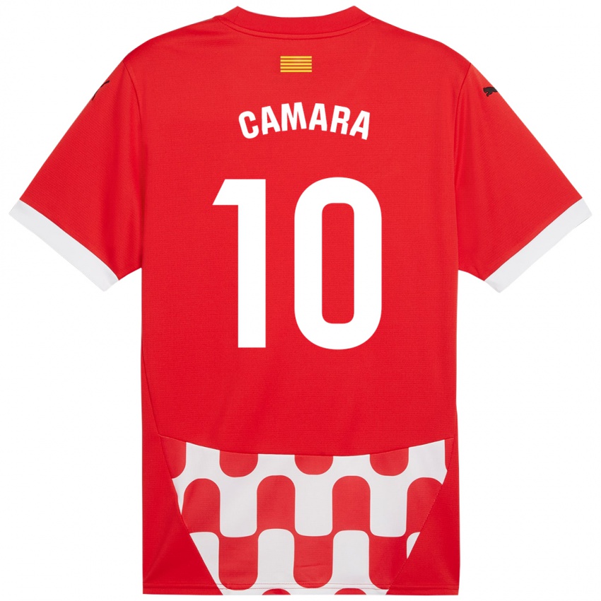 Gyermek Dawda Camara #10 Piros Fehér Hazai Jersey 2024/25 Mez Póló Ing