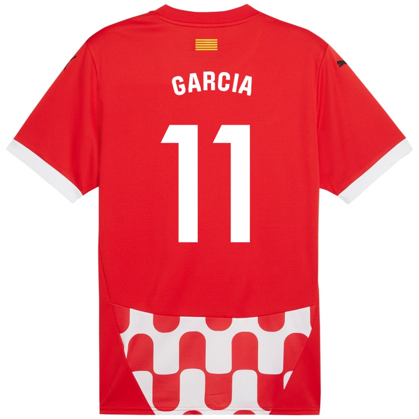 Gyermek Jastin García #11 Piros Fehér Hazai Jersey 2024/25 Mez Póló Ing