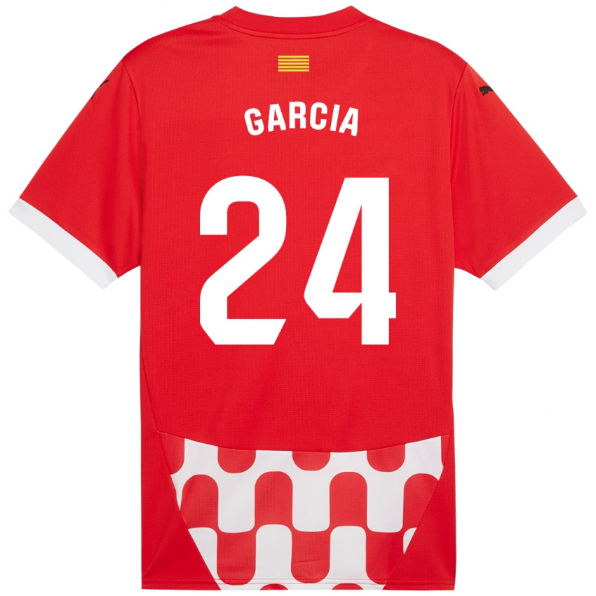 Gyermek Borja García #24 Piros Fehér Hazai Jersey 2024/25 Mez Póló Ing