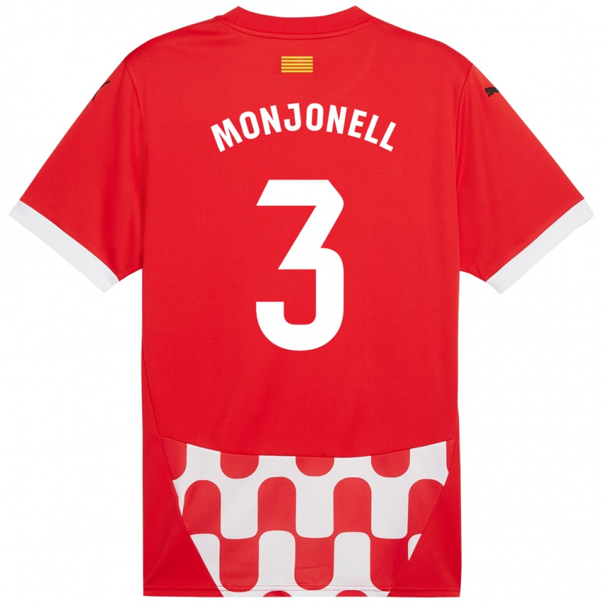 Gyermek Eric Monjonell #3 Piros Fehér Hazai Jersey 2024/25 Mez Póló Ing