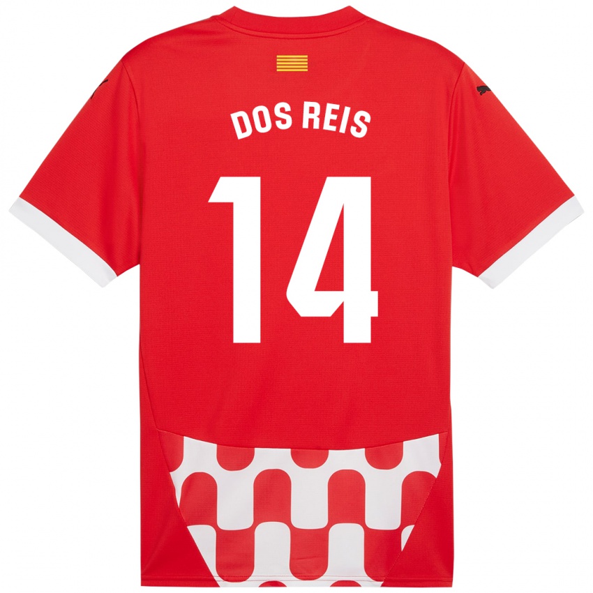 Gyermek Leo Dos Reis #14 Piros Fehér Hazai Jersey 2024/25 Mez Póló Ing