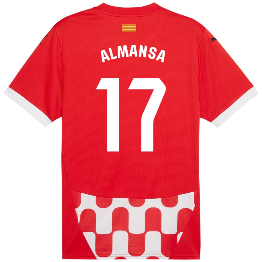 Gyermek Alex Almansa #17 Piros Fehér Hazai Jersey 2024/25 Mez Póló Ing