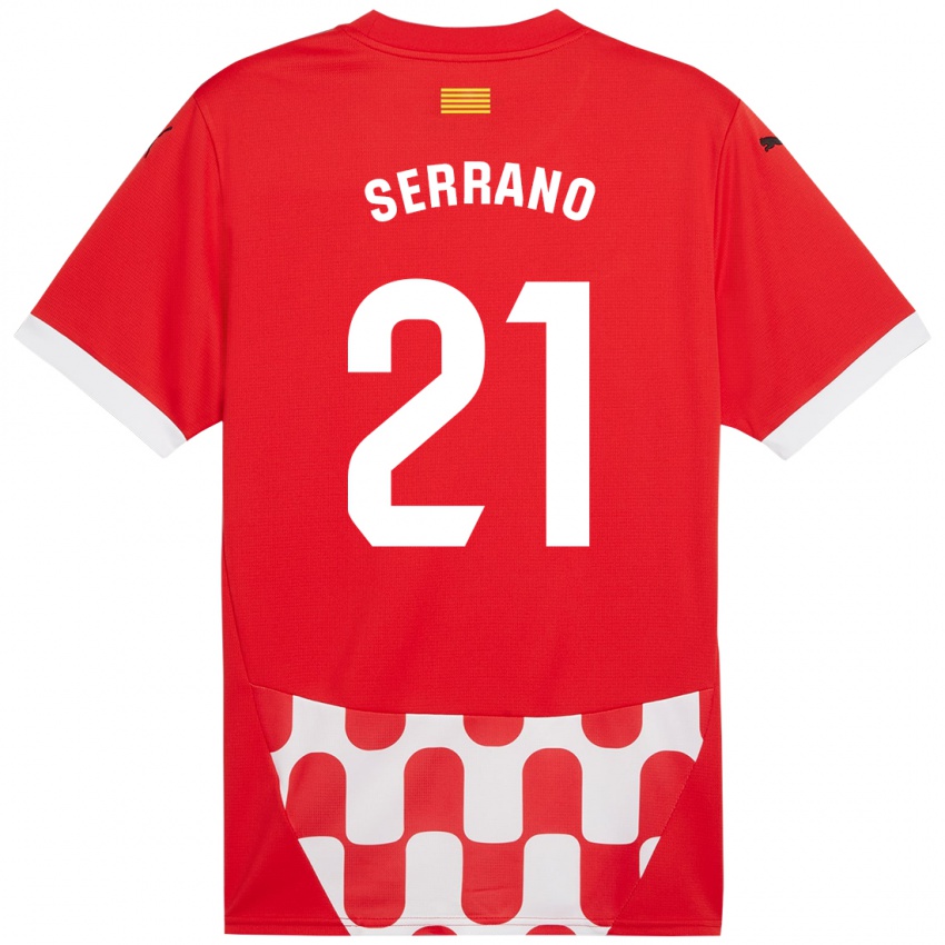 Gyermek Ot Serrano #21 Piros Fehér Hazai Jersey 2024/25 Mez Póló Ing