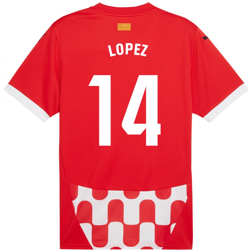 Gyermek Judith López #14 Piros Fehér Hazai Jersey 2024/25 Mez Póló Ing