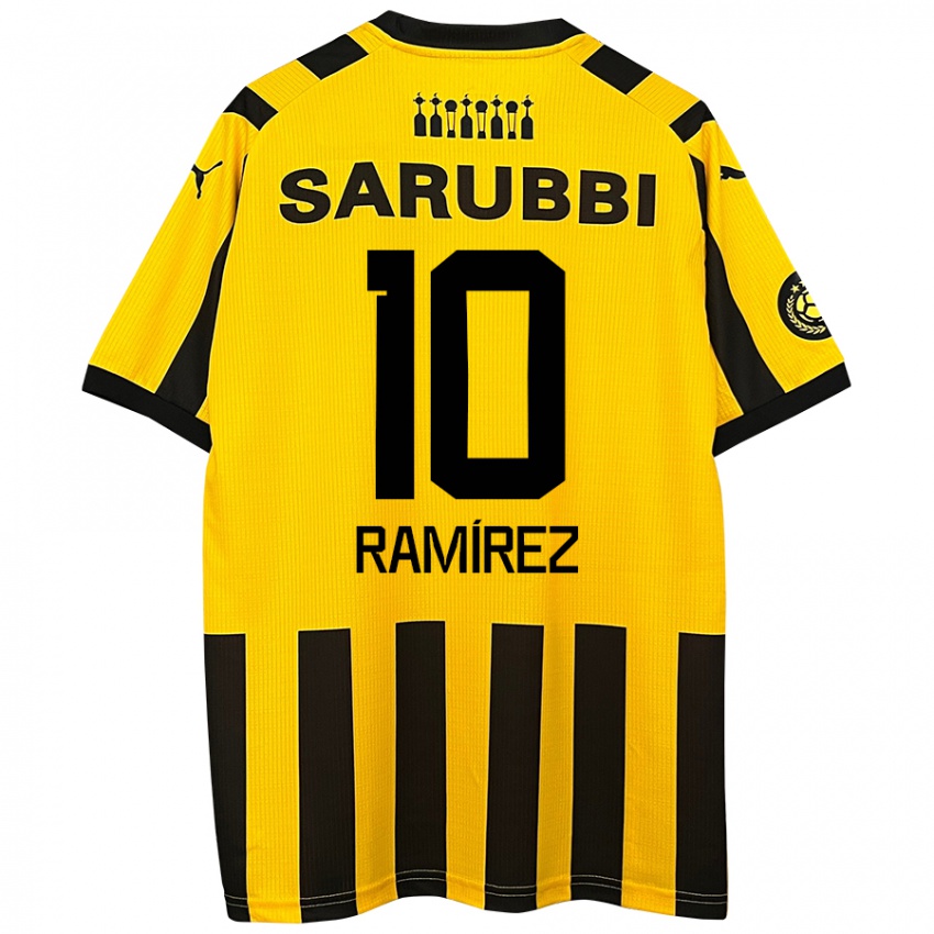 Gyermek Gastón Ramírez #10 Sárga Fekete Hazai Jersey 2024/25 Mez Póló Ing