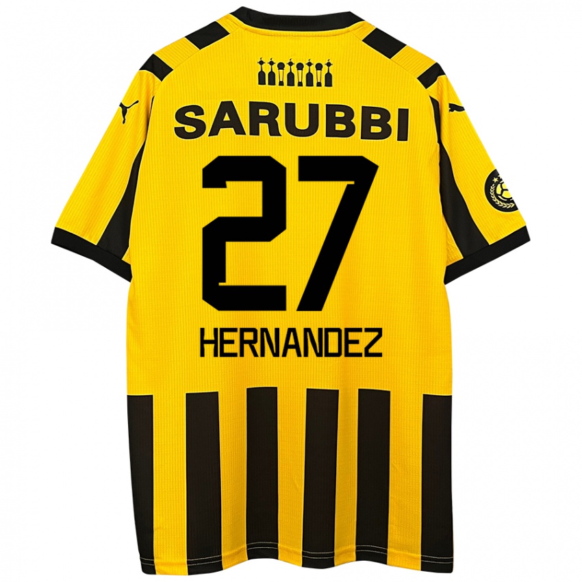 Gyermek Lucas Hernández #27 Sárga Fekete Hazai Jersey 2024/25 Mez Póló Ing