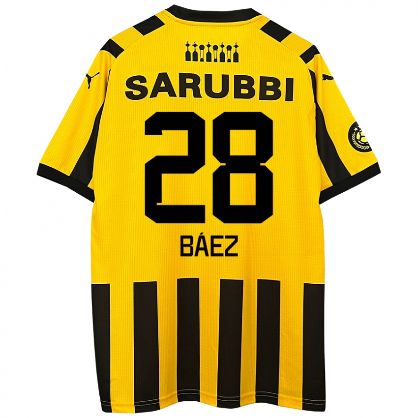 Gyermek Jaime Báez #28 Sárga Fekete Hazai Jersey 2024/25 Mez Póló Ing