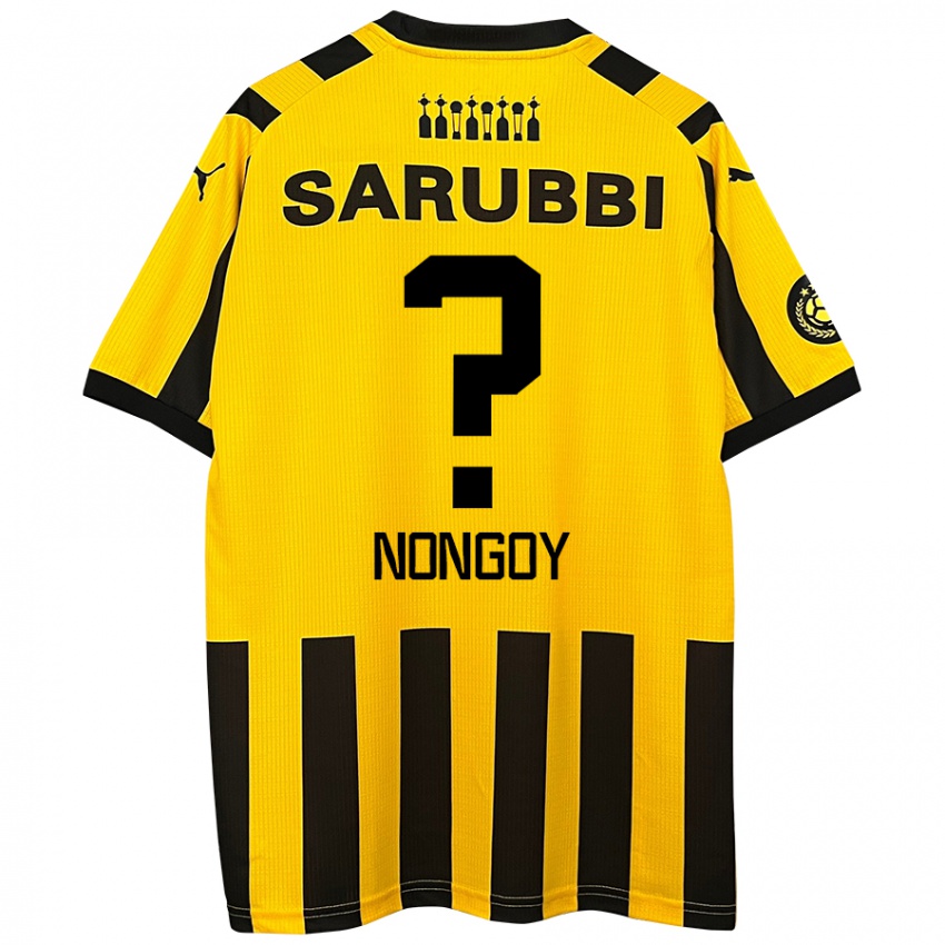 Gyermek Pablo Nongoy #0 Sárga Fekete Hazai Jersey 2024/25 Mez Póló Ing