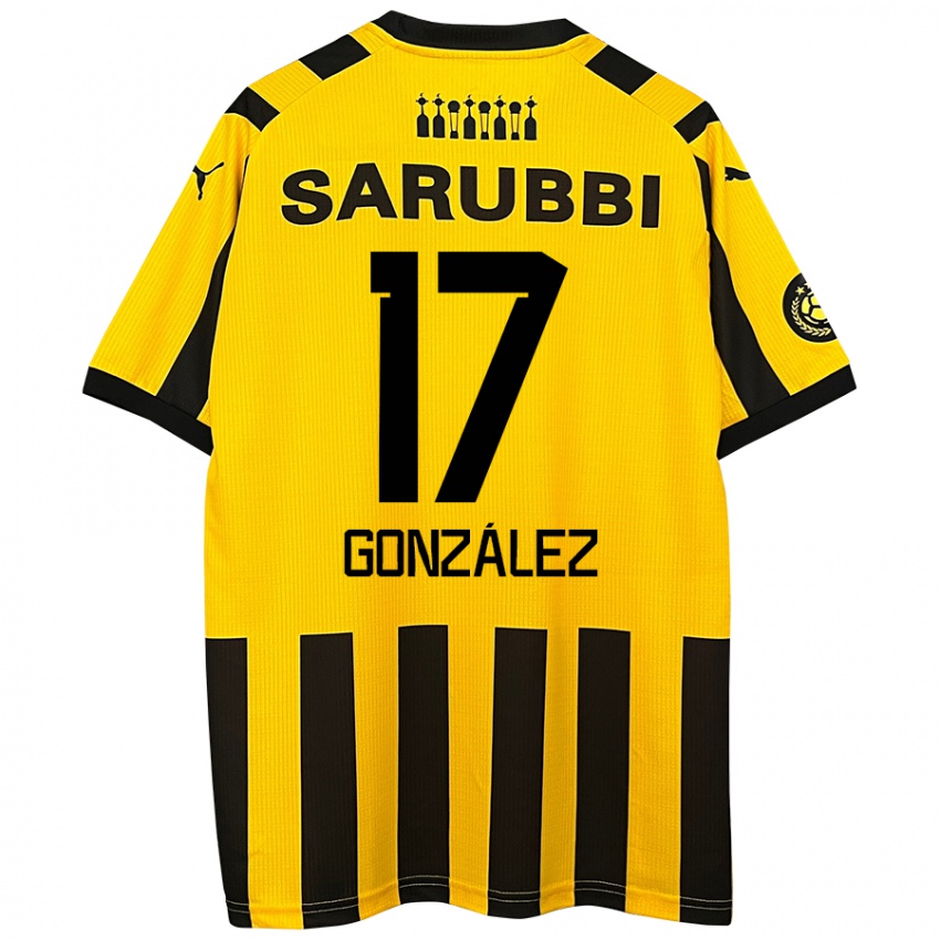 Gyermek Luciano González #17 Sárga Fekete Hazai Jersey 2024/25 Mez Póló Ing