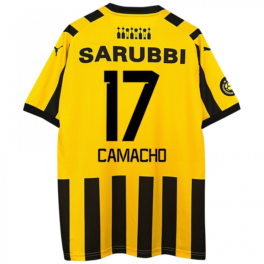 Gyermek Sebastián Camacho #17 Sárga Fekete Hazai Jersey 2024/25 Mez Póló Ing