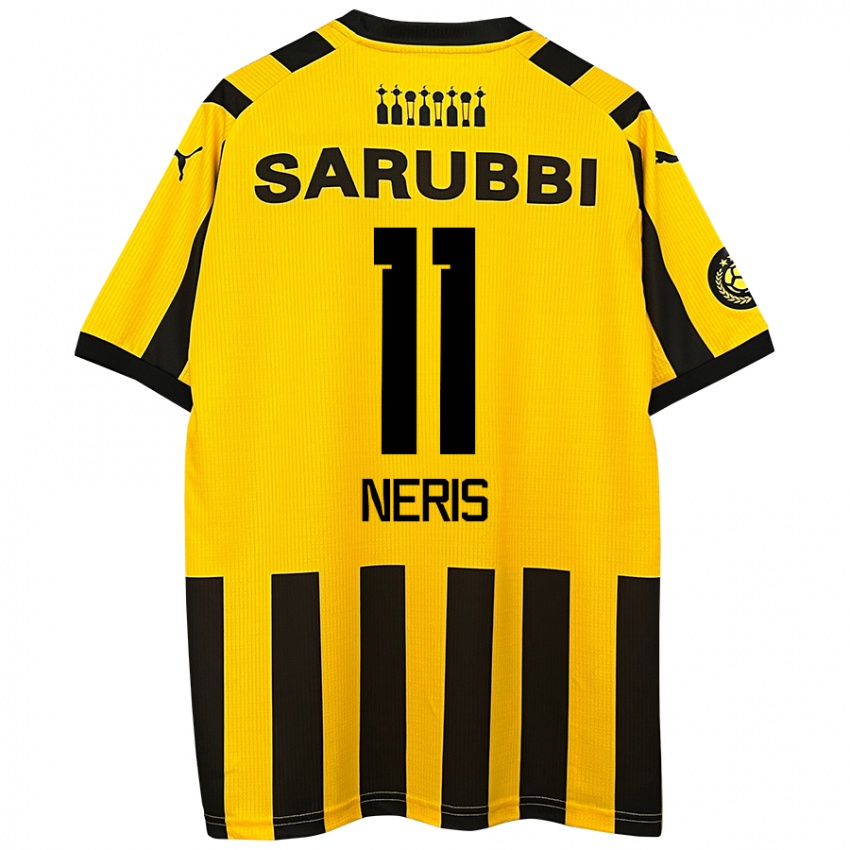 Gyermek José Neris #11 Sárga Fekete Hazai Jersey 2024/25 Mez Póló Ing