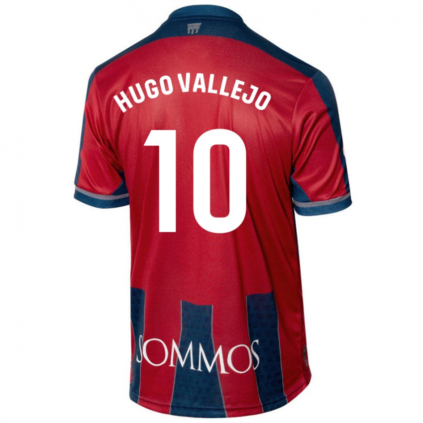 Gyermek Hugo Vallejo #10 Piros Kék Hazai Jersey 2024/25 Mez Póló Ing