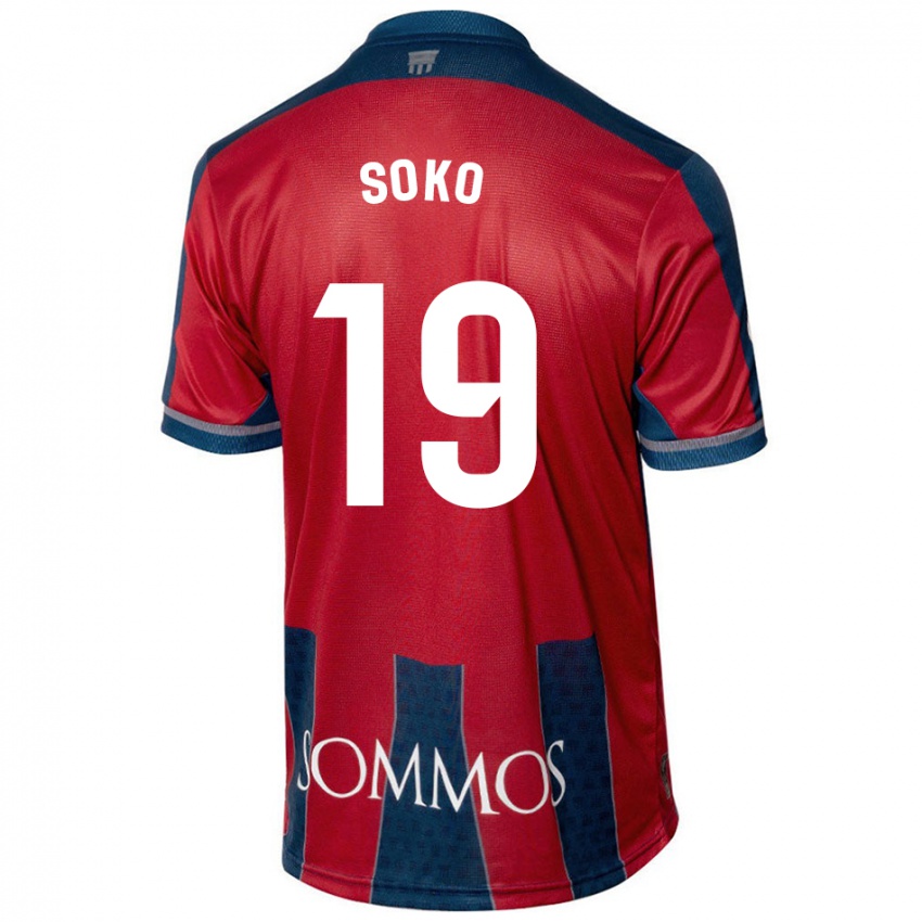 Gyermek Patrick Soko #19 Piros Kék Hazai Jersey 2024/25 Mez Póló Ing