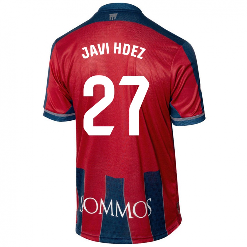 Gyermek Javi Hernández #27 Piros Kék Hazai Jersey 2024/25 Mez Póló Ing