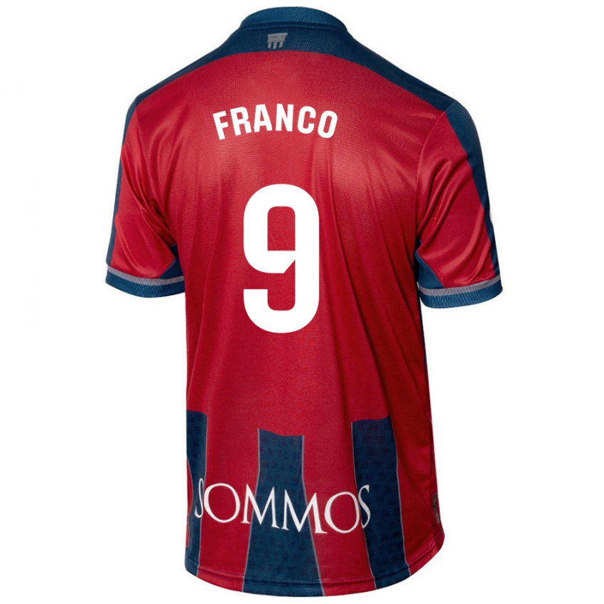 Gyermek Santi Franco #9 Piros Kék Hazai Jersey 2024/25 Mez Póló Ing