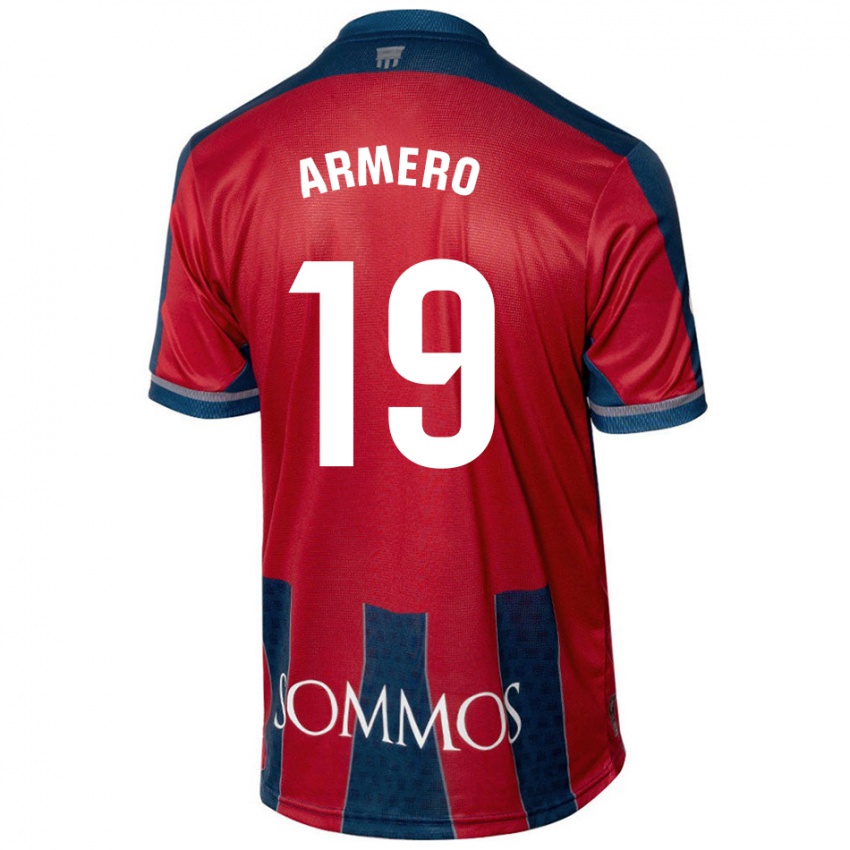 Gyermek Sergi Armero #19 Piros Kék Hazai Jersey 2024/25 Mez Póló Ing