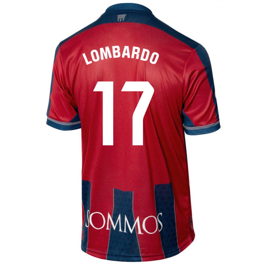 Gyermek Enzo Lombardo #17 Piros Kék Hazai Jersey 2024/25 Mez Póló Ing