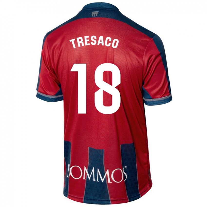 Gyermek Rafa Tresaco #18 Piros Kék Hazai Jersey 2024/25 Mez Póló Ing