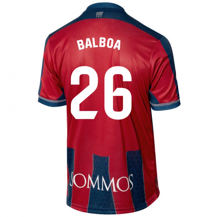 Gyermek Álex Balboa #26 Piros Kék Hazai Jersey 2024/25 Mez Póló Ing