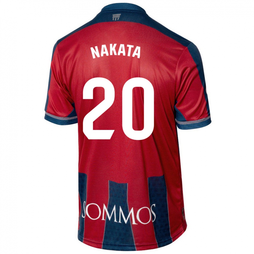 Gyermek Yuki Nakata #20 Piros Kék Hazai Jersey 2024/25 Mez Póló Ing