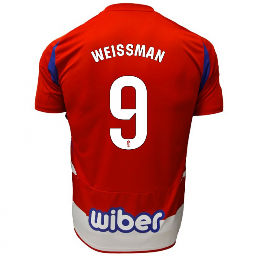 Gyermek Shon Weissman #9 Piros Fehér Kék Hazai Jersey 2024/25 Mez Póló Ing