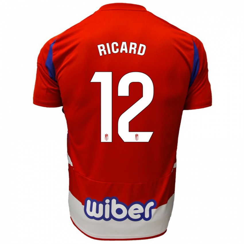 Gyermek Ricard Sanchez #12 Piros Fehér Kék Hazai Jersey 2024/25 Mez Póló Ing