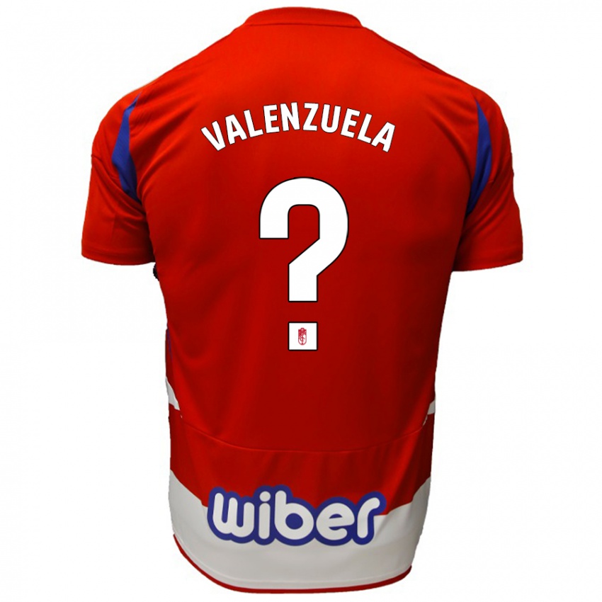 Gyermek Adrián Valenzuela #0 Piros Fehér Kék Hazai Jersey 2024/25 Mez Póló Ing