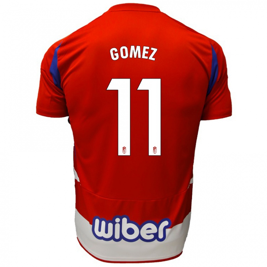 Gyermek Andrea Gómez #11 Piros Fehér Kék Hazai Jersey 2024/25 Mez Póló Ing