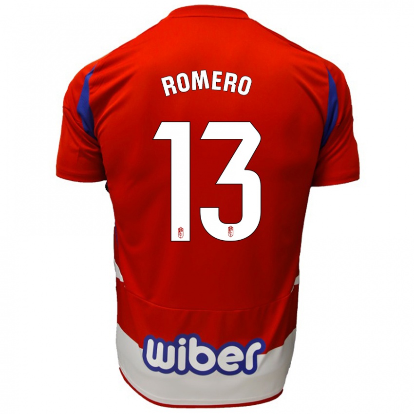 Gyermek Andrea Romero #13 Piros Fehér Kék Hazai Jersey 2024/25 Mez Póló Ing