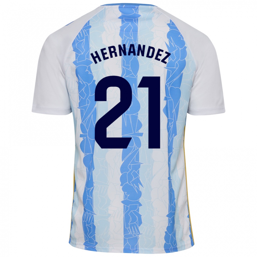 Gyermek Juan Hernández #21 Fehér Kék Hazai Jersey 2024/25 Mez Póló Ing