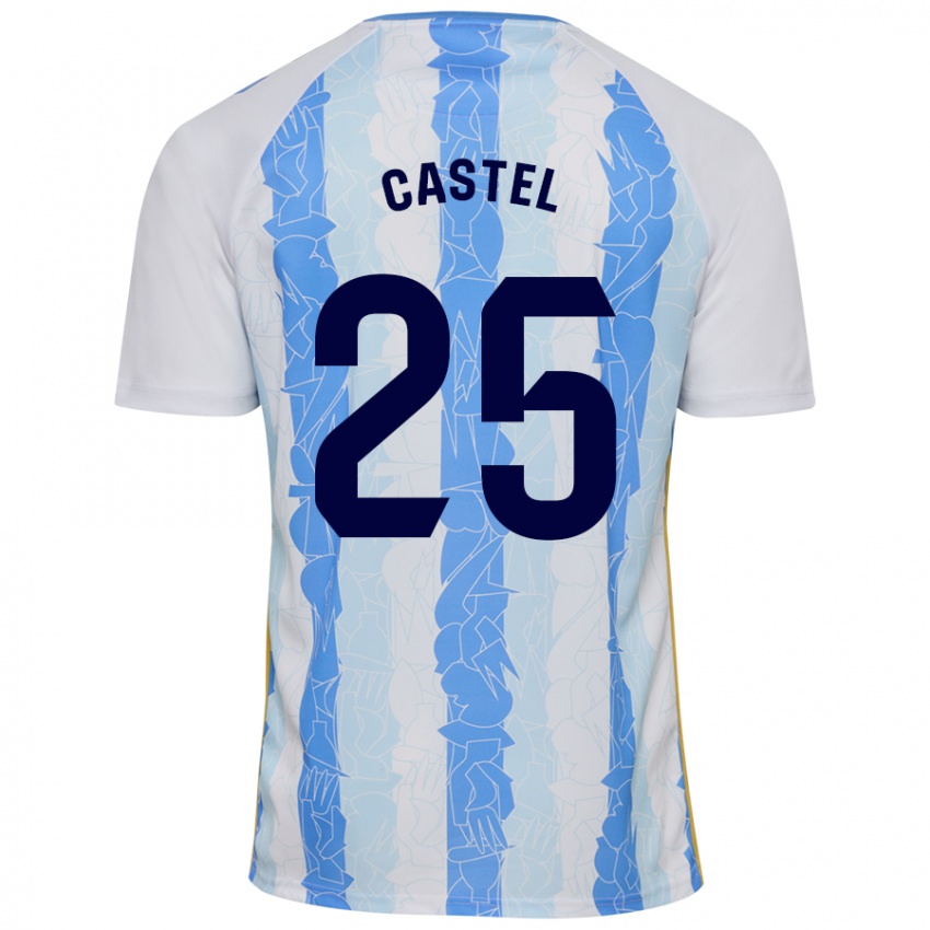 Gyermek Sergio Castel #25 Fehér Kék Hazai Jersey 2024/25 Mez Póló Ing